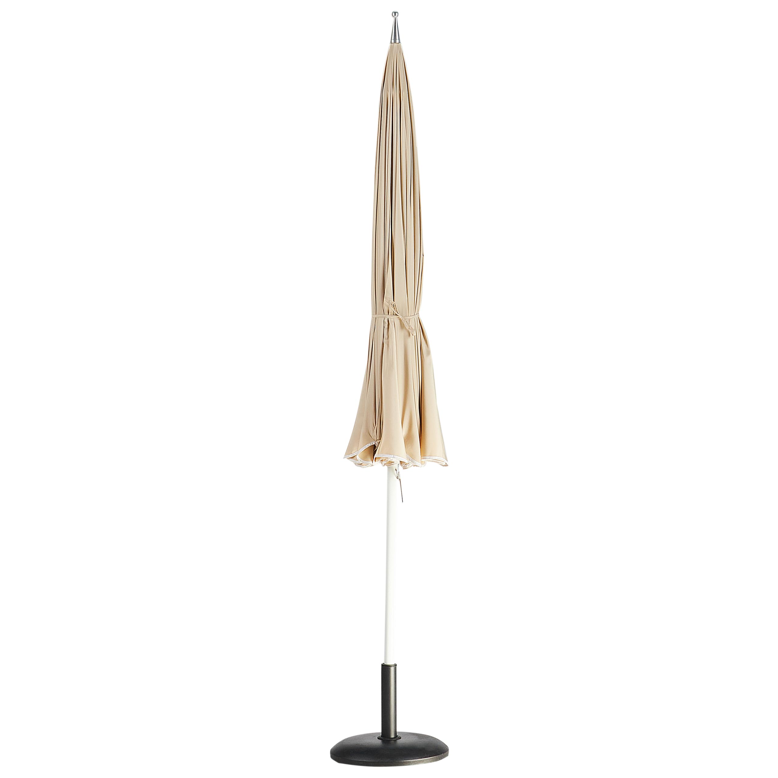 Beliani Elegante ombrellone da giardino ⌀ 245 cm palo in alluminio bianco tessuto poliestere beige
