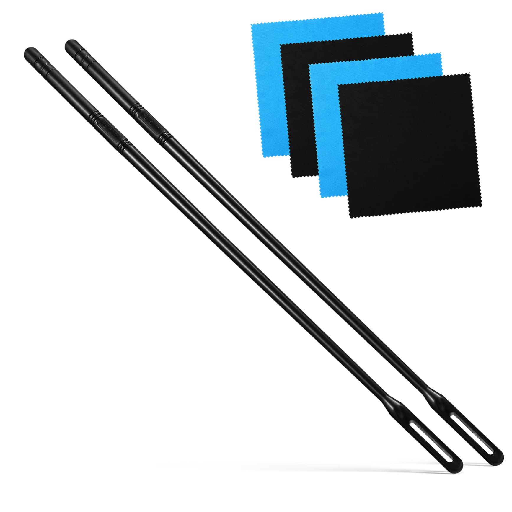 Toddmomy Flute Cleaning Kit 2 Pcs Plastic Cleaning Sticks 4 Flute Polishing Cloths