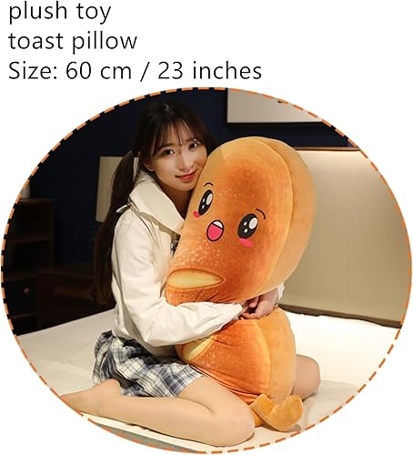 Miniatura 2 de XIYUAN Almohada de felpa con forma de pan de simulación 3D, almohada de comida, cojín lumbar de espalda, juguete de peluche súper suave, cojín de