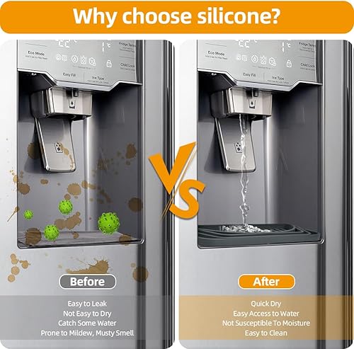 Miniatura 5 de Bandeja de goteo para refrigerador, bandeja de goteo de agua Frige para cortar, bandeja de goteo de agua de silicona para dispensador de agua,