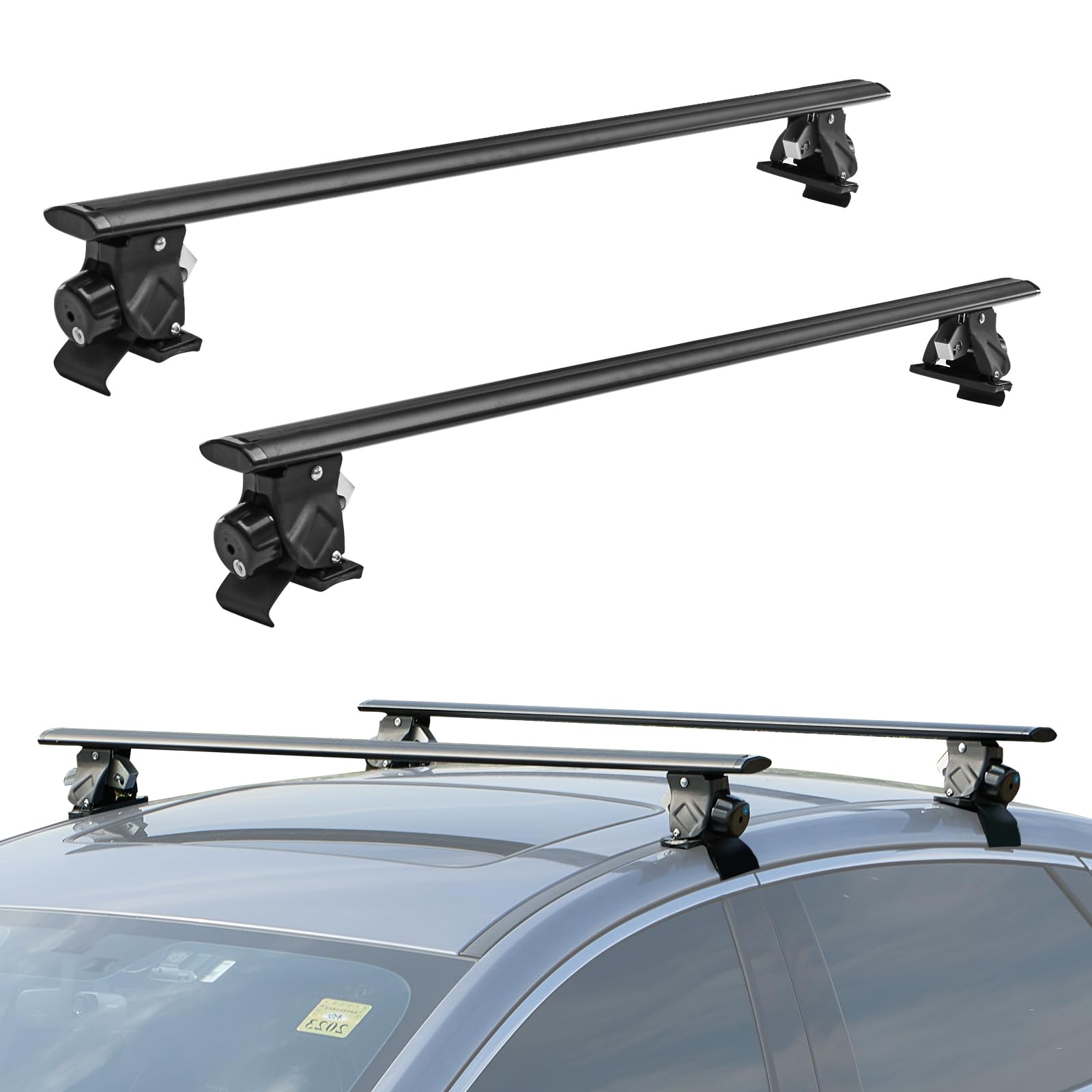 YHAAVALE Roof Rack Cross Bars,51" Adjustable Aluminum Cross Bar Replacement for Rooftop Cargo Carrier Bag Kayak Bike