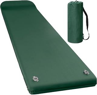 Bomefoi Colchón inflable para camping, espuma suave, con almohada, equipo de viaje ligero y rápido para picnic, coche, senderismo, tienda de campaña, camping
