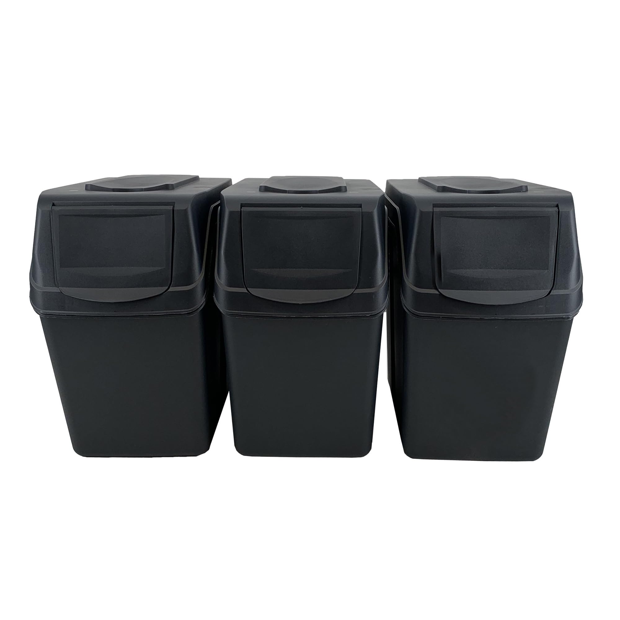 Cubo de basura y reciclaje lacado, 3 cubos gran capacidad, CUBEK