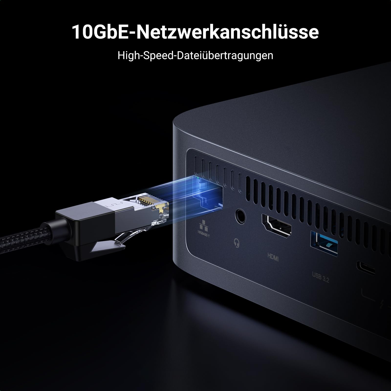 UGREEN NASync DXP480T Plus 4-Bay All-Flash NAS mit 5Gbps USB C LAN Adapter (Diskless)