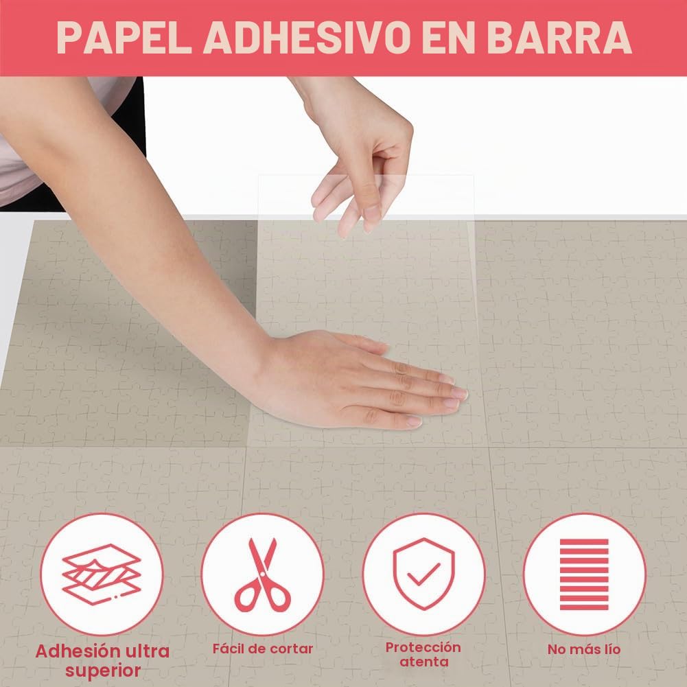 Ainiv 32PCS Hojas de Pegamento para Puzzles, Despegable Cola Transparente Papel Adhesivo, Lámina Adhesivas para Rompecabezas para Preservar 4000PCS, Lámina Accesorios Puzzle para Asegurar y Proteger
