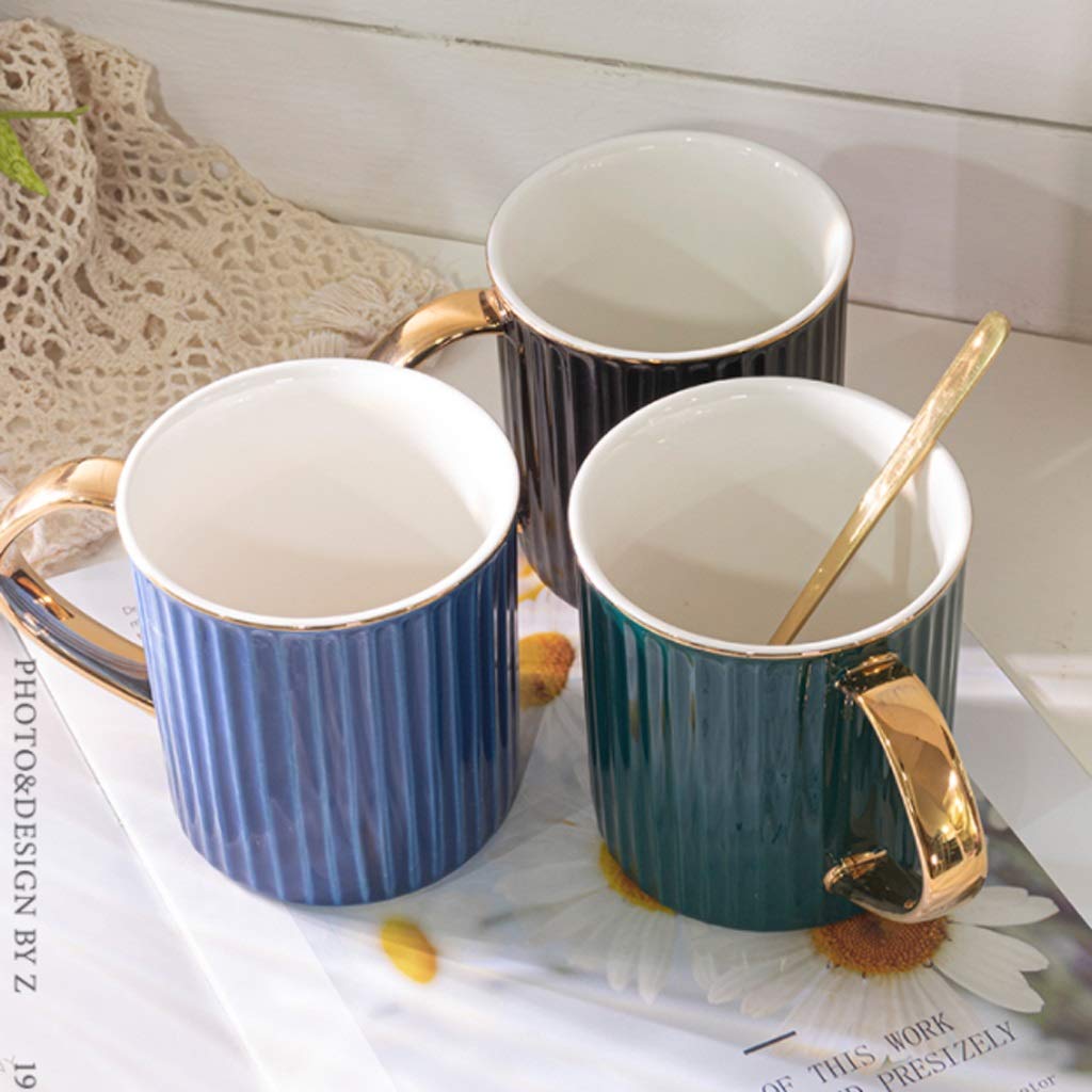 Kaffee-Becher Keramik-Tasse Faltenbecher-Body rutschfeste Wärmedämmkapazität Becher mit Deckel und Oberfläche Wiederverwendbarer Kaffeetasse mit großer Kapazität 450ml