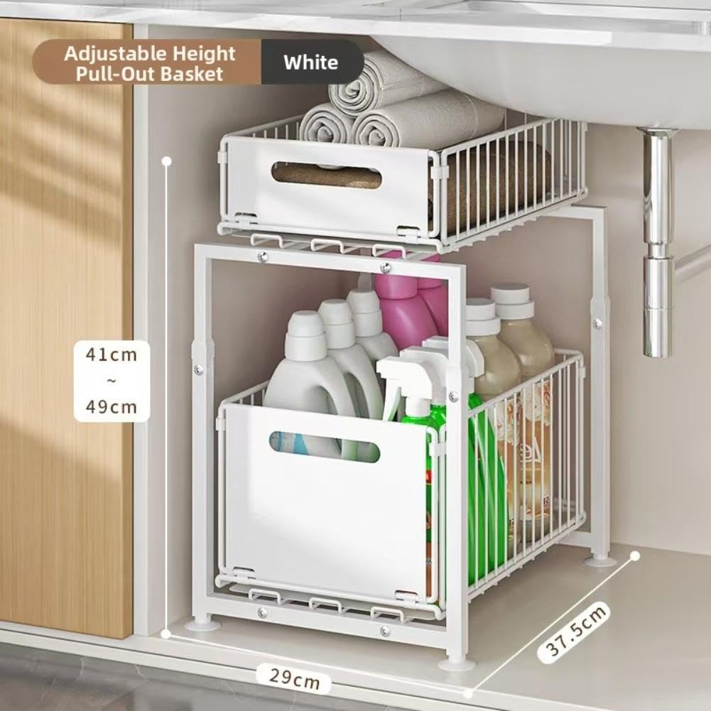 Estante de acero al carbono para debajo del fregadero, capacidad extraíble