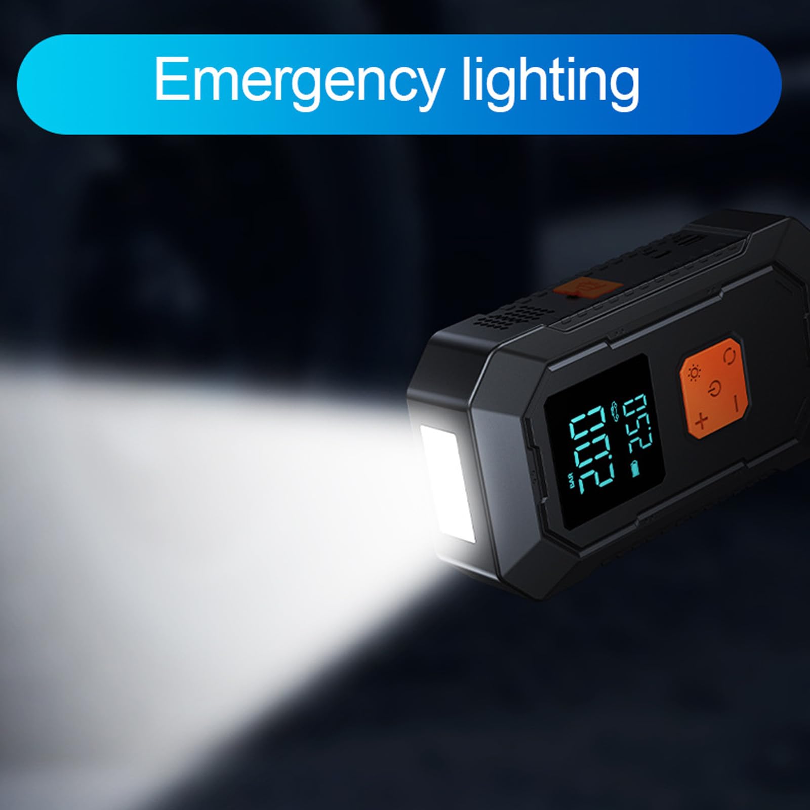 Compresor de Aire 2 en 1 y Adaptador de Corriente para inflar neumáticos de Bicicleta y, con luz Led, Recargable por USB C, Bola para Bicicleta y Motocicleta
