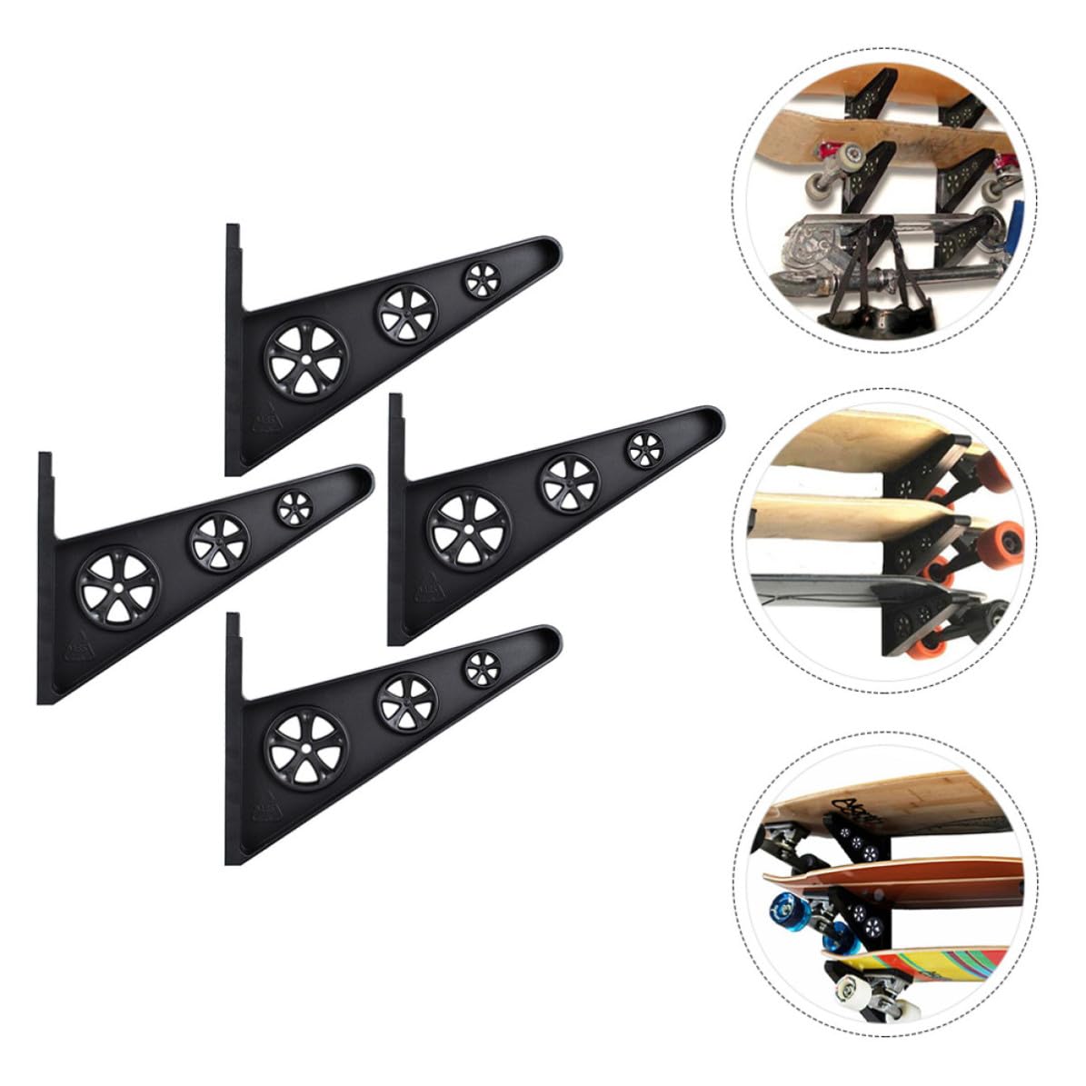 minkissy Soporte de Patineta Wall Mounted Holder de Pared Pp Negro Hogar