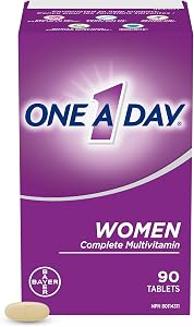 One A Day Women's Multivitamin - Women's Daily Vitamins - Women's Multivitamin With Vitamin A, Vitamin C, Vitamin D, and Zinc for Immune Support, Vitamin E, B12, Biotin, Calcium, Iron, 90 Tablets