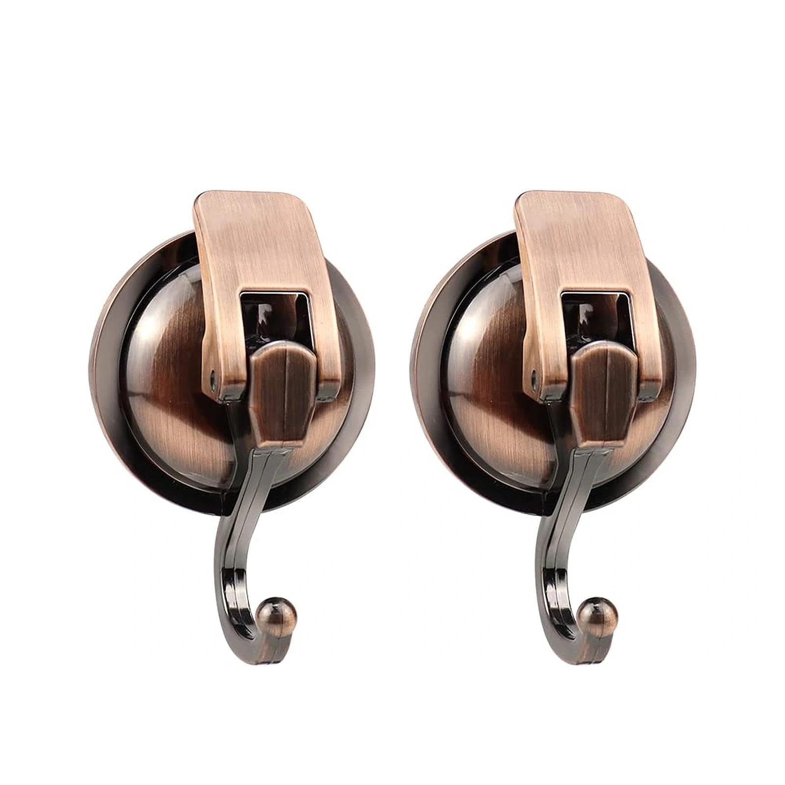 Cyuaoao Copper,Red,Black 2Pcs Strong Vacuum Suction Hooks For Hanging Heavy Duty Seamless Sucker Hook With Powerful Rubber Suction Cup 6Mm Max 5Kg Specialized For Kitchen Bathroom Bedroom
