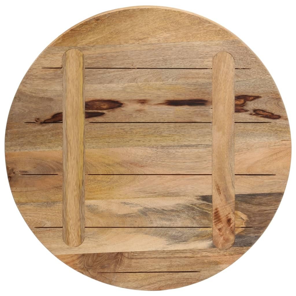 vidaXL Tischplatte, Holzplatte für Tisch Esstisch Couchtisch, Ersatztischplatte Rund, Massivholzplatte, Ø 50x2,5cm Raues Massives Mangoholz