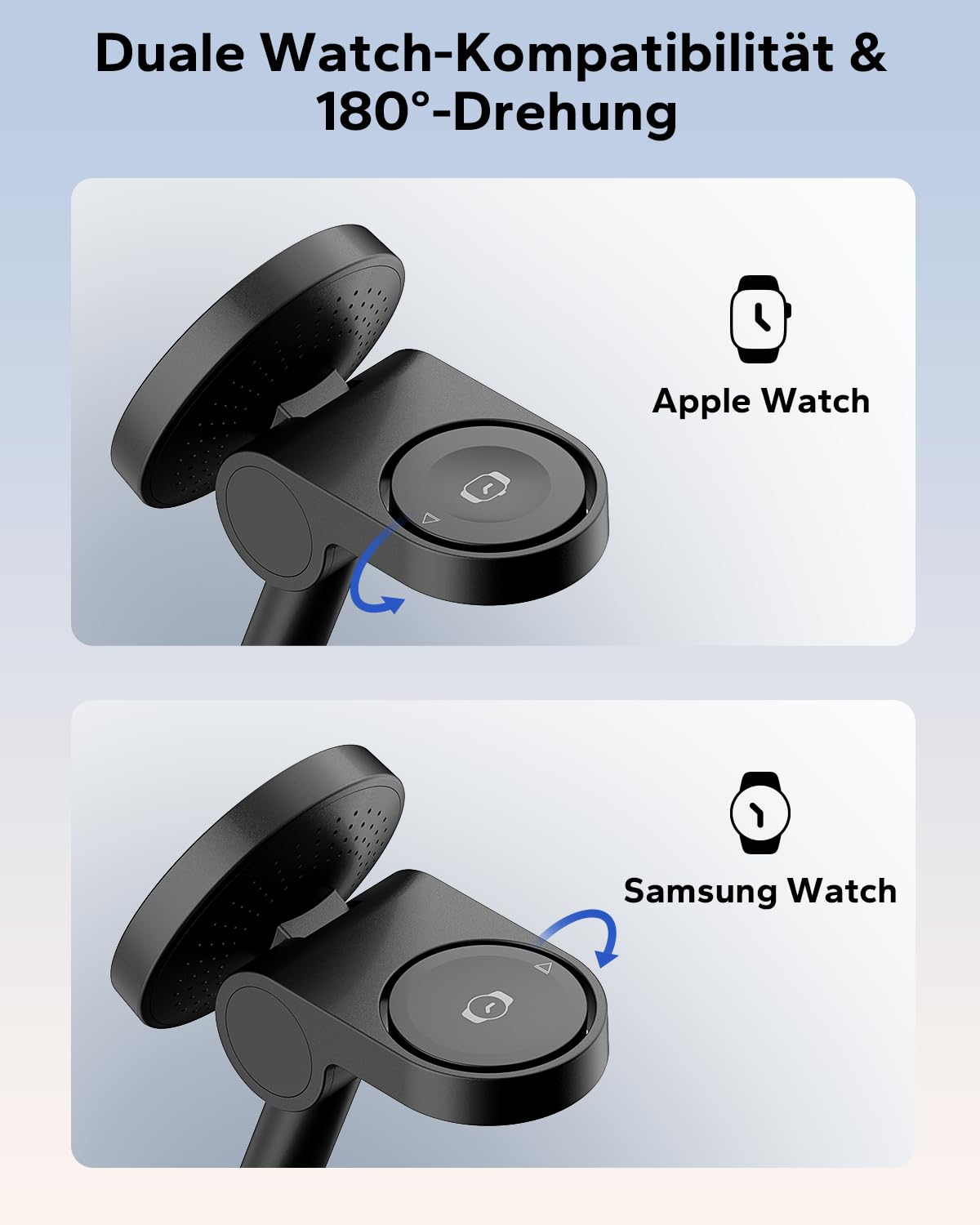 KPON Magsafe Ladestation für Apple Watch und iPhone, 3 IN 1 iPhone Handy Ladestation Magsafe Ladegerät Apple Charging Station für iPhone 17~12 Serie, Apple Watch 11~2, AirPods
