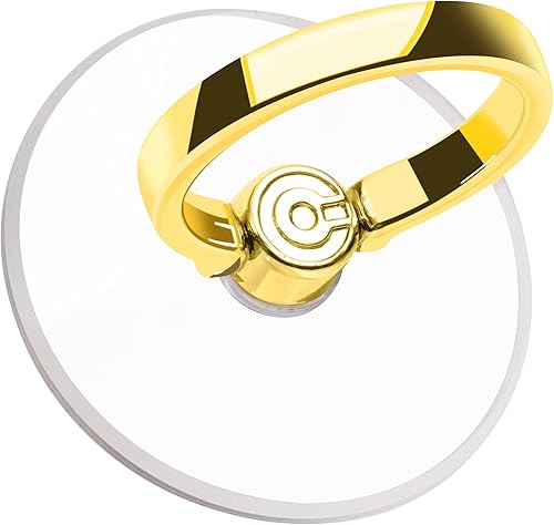 EI Sonador - Soporte de anillo para teléfono celular, transparente (2 dorados)