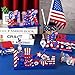 Amyhill 3 Pcs 4th of July Wooden Table Decorations 4th of July Patriotic Wood Tabletop Centerpiece Independence Day Wood Letter Sign Tiered Tray Decor Farmhouse Rustic America Decoration (Flag Style)