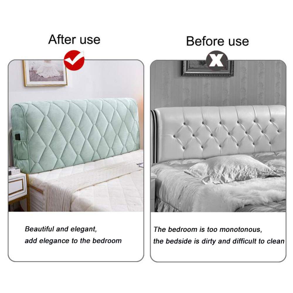 HDGZ Protector Cubierta De Cabecero De Cama Cubierta A Prueba De Polvo Lavable Anticolisión Respaldo Prueba De Polvo Decoración De Dormitorio (Color : Light Coffee, Size : 160cm