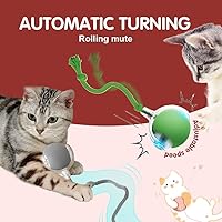 Vista 5 de Juguete Interactivo para Gatos, 2026 Nuevo Juguete para Gatos de Interior, Juguetes Inteligentes de Bola Rodante, Juguetes para Gatitos para Rojo