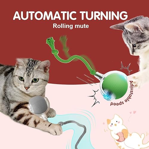 Miniatura 5 de Juguete interactivo para gatos, juguete para gatos de interior, juguetes inteligentes de bola rodante, juguetes para gatos y perros aburridos de