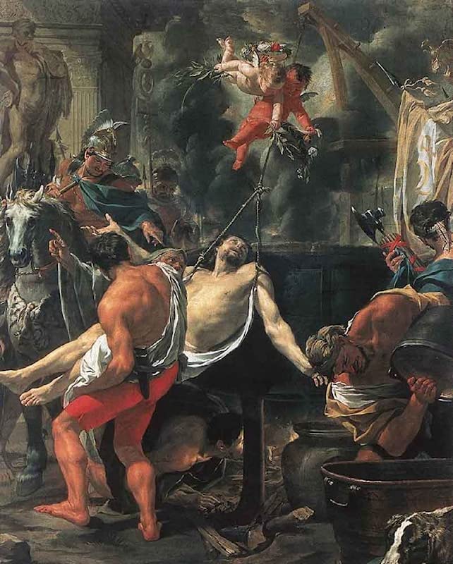 Affiche toile Martyre de saint Jean Le Brun pour décoration salon - 60x90cm