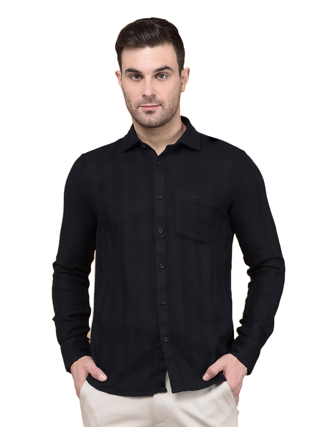Crimsoune Club Men's Navy Blue Stripes Shirt-image-2