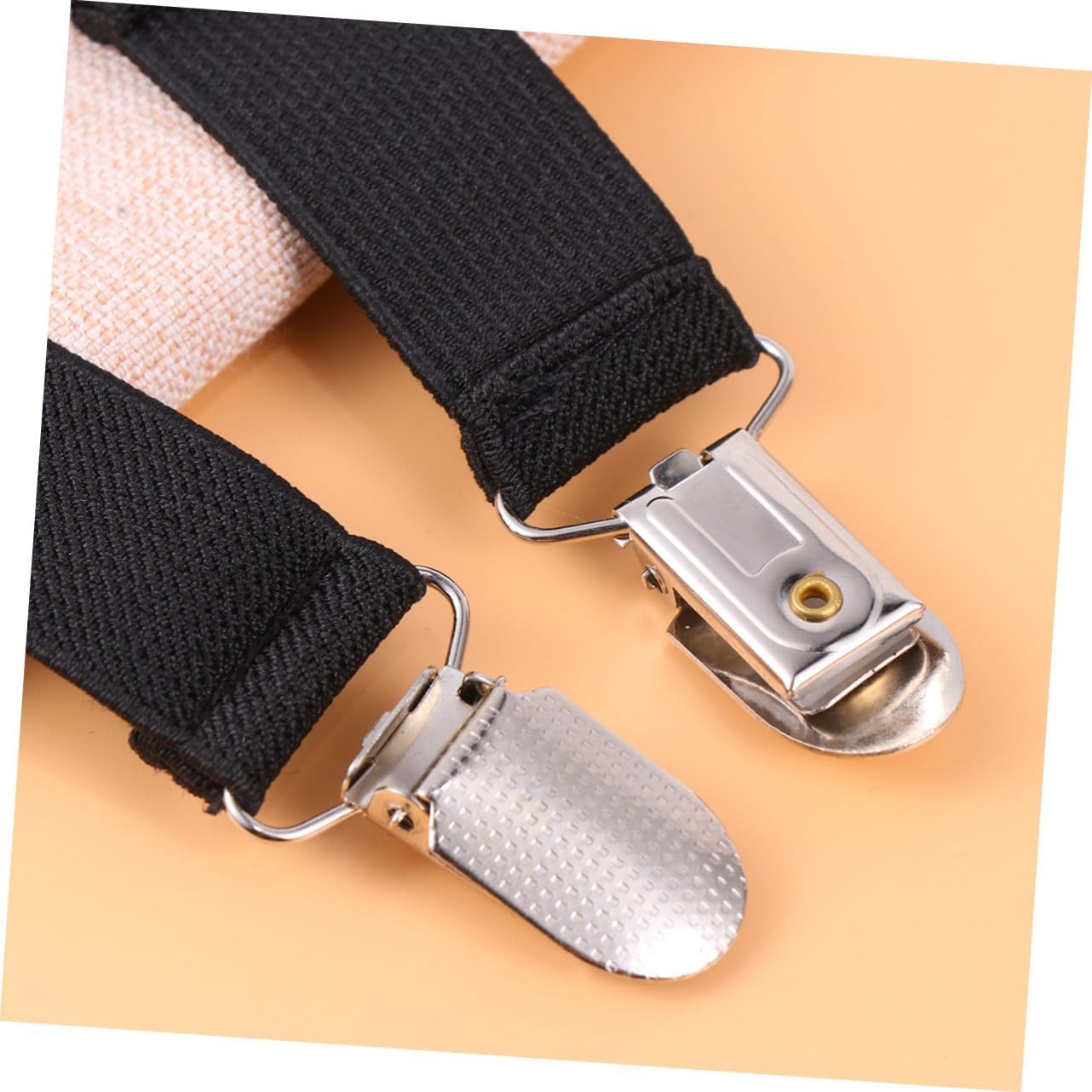 3 Pairs Black Alloy Fixed Buckles Bed Sheet Clips Anti-Slip Fasteners Sofa Cushion Grippers Non-Slip Elastic Holders for Upholstery Slipcovers and Mattress Pads