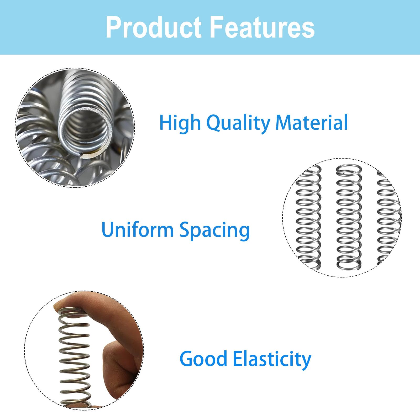 20Pcs SP9706 Mechanical Compression Spring, Stainless Steel Extension Spring 0.041 GA x 1/2 in. x 1-1/2 in. Sliver Tone (1X12.7X38mm) — Amazon image 3