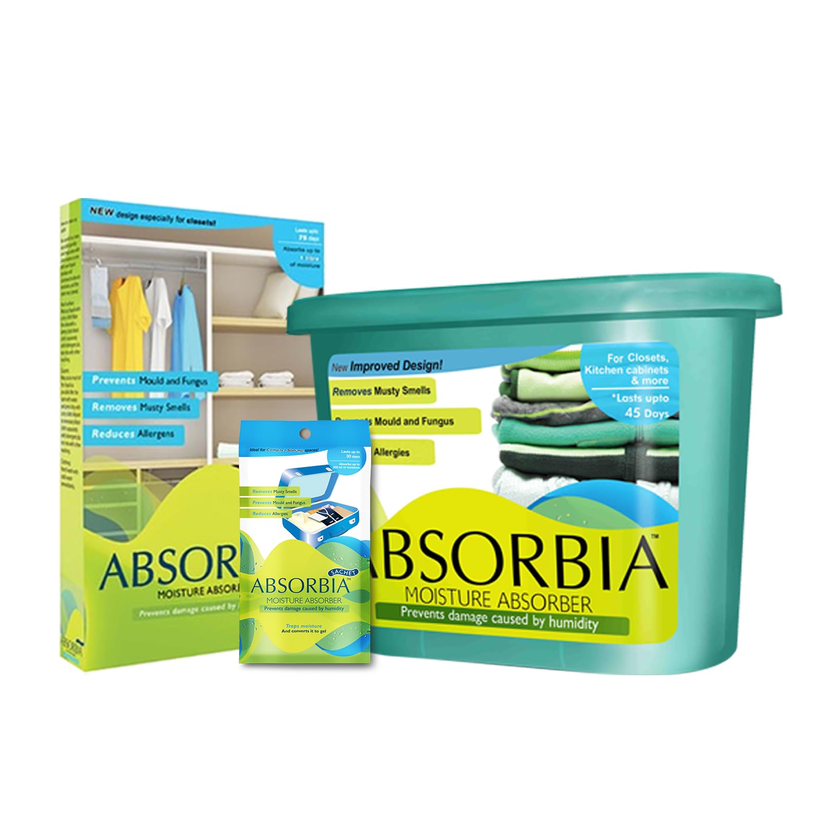 Absorbia Moisture Absorber | Absorbia Moisture combo Pack of 3 Products |Dehumidifiers for Entire Home, Rooms, Wardrobes & Storage Spaces | Fights Against Moisture, Mould, Fungus & Musty Smells-image-31