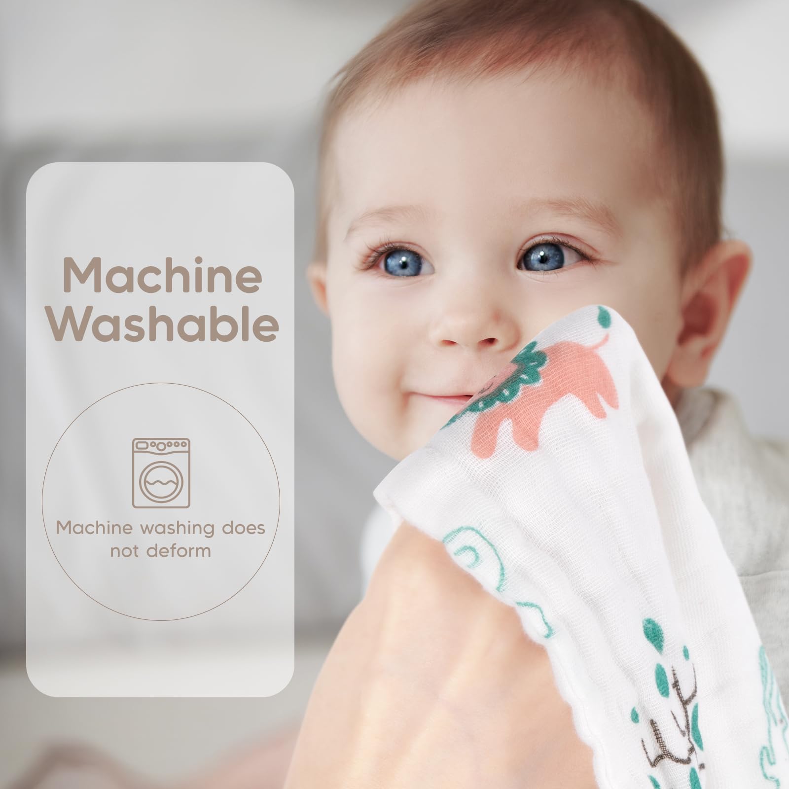 Maliton Muslin Cloths for Baby 6 Pack Burp Cloths for Baby,100% Cotton 6 Layers Absorbent& Soft Baby Muslins Pack,50x25CM Muslin Squares Baby Essentials for Newborn(Dino & Unicorn Collection - Image 4