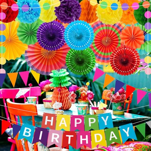 Image of Colorful Birthday Decorations Mexican Fiesta Party Decorations Supplies