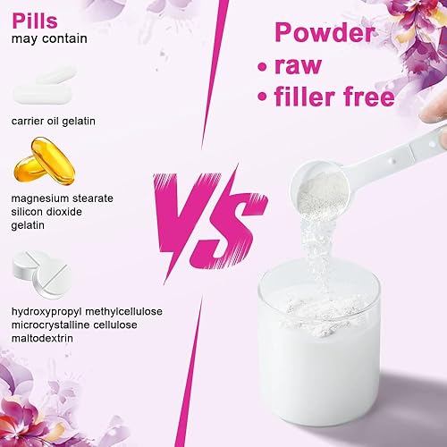 Miniatura 5 de Polvo de péptidos de colágeno múltiple, 1 libra  (Tipo I, II, III, V, X) con ácido hialurónico, biotina y vitamina C, apoya la salud del cabello, la