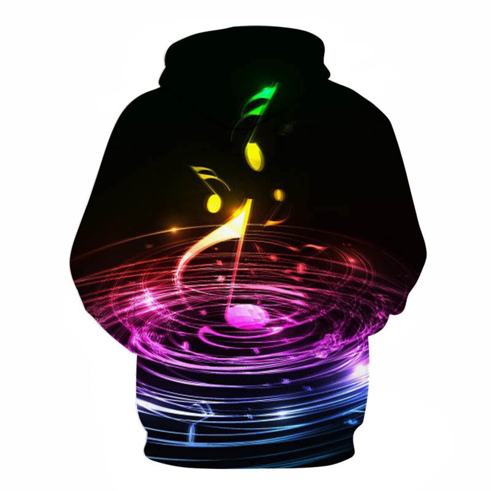 Note Swirl 3D bluza z kapturem, chłopięca, dziewczęca, outdoorowa, unisex, swobodny sweter uliczny