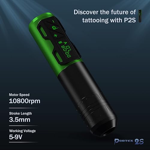 Miniatura 8 de EZ - Kit de máquina de tatuaje inalámbrica, máquina rotativa de lápiz de tatuaje con 2 fuentes de alimentación de batería de 1800 mAh, equipo de