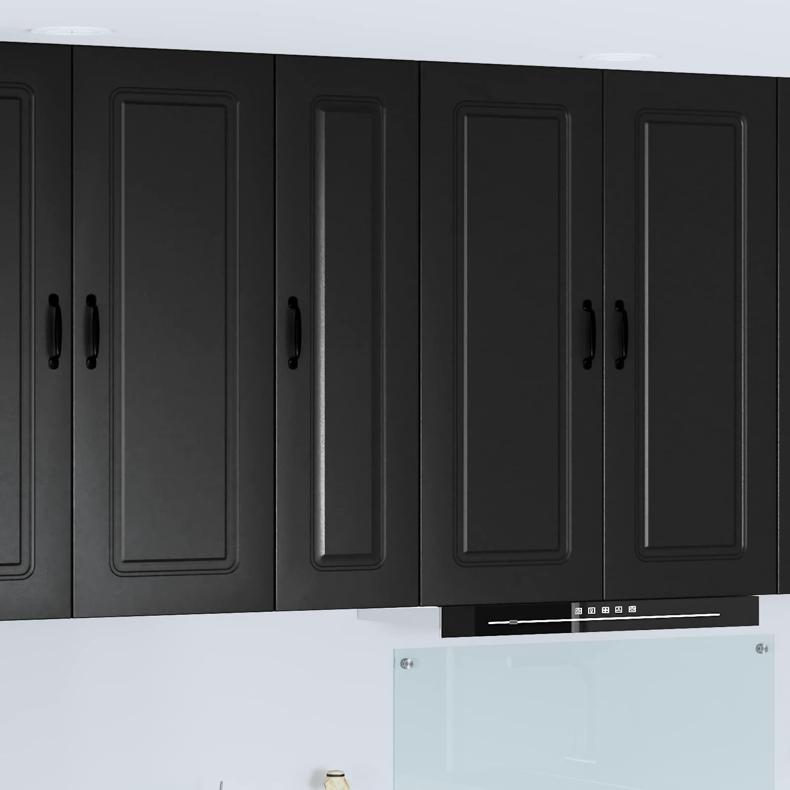 Küchenschrank Kalmar Schwarz 30 x 31 x 100 cm Holzwerkstoff mit modern Küchenaufbewahrung und großem Stauraum für eine Elegante Küchenorganisation