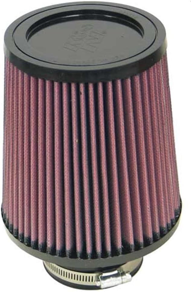 K&N High-Flow Original Lifetime Universal Clamp-On Air Filter: High Performance, Premium, Washable: Flange Diameter: 3 In, Filter Height: 6.5 In, Flange Length: 1.75 In, Shape: Round Tapered, RU-4730