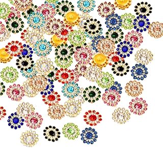 Primst 200pcs 14MM Flower Shape Claw Cup Sew on Rhinestone, Crystal Glass Buttons for Furniture,Earring,Garment Apparel and DIY Accessories Decoration