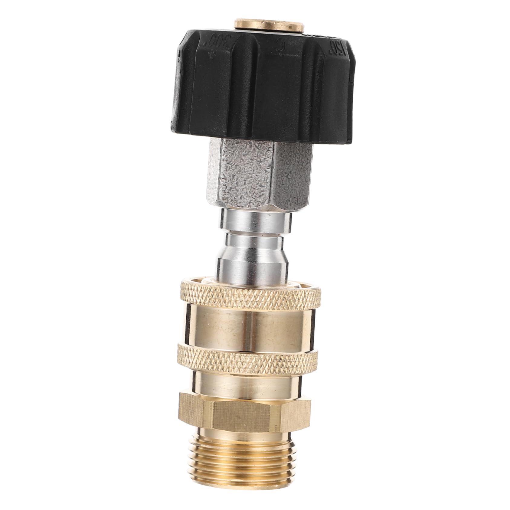 UKCOCO 5 Juegos Adaptador Masculino conectar acoplador de Lavadora a presión arandela Conector rapido Conector de Manguera de Alta presión conexión para Lavadora a presión latón Dorado