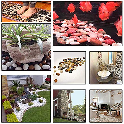 Hisredsun 1,8 kg Dekosteine Flusskiesel für Aquarium, Blumentopf, Landschaftsbau, Vasenfüller und Gartendekoration