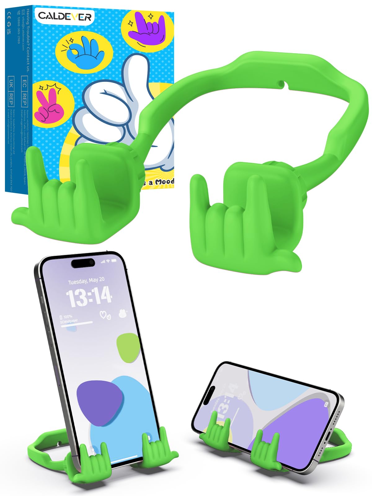 Stocking Stuffers for Teen Girls Boys Gifts Cell Phone Stand Upgrade Adjustable Rock on Lazy Phone Stand for Desk Cool Funny Gadget Gifts for Christmas Adult Men Women Wife 1Pack Avocado Green