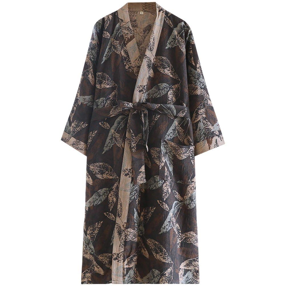 Pijama de algodón para hombre premium con corte de kimono japonés