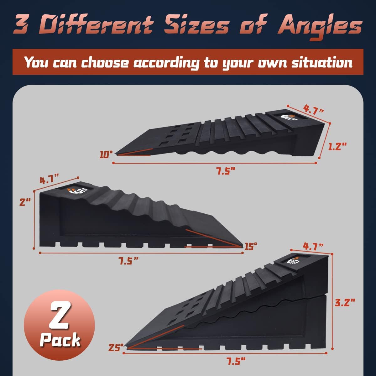 Squat Wedge Block 2-Set (4-Pcs), Non-Slip Squat Wedge for Heel Elevated Squat Adjustable, Heavy Duty Professional Squat Wedges for Weightlifting and Fitness, Improve Balance and Strength Performance