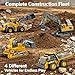 Velexia Construction Rc Set of 4, Commandthe Site Conquer The Dirt, Construction Toy Set - 4 Vehicles with Remote Control, with 360 Rotation, Excavator & Dump Truck for Indoor/Outdoor Play (4pcs)