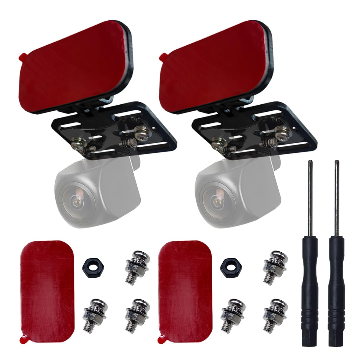 Soporte para cámara trasera de coche, soporte ajustable para cámara de respaldo de vehículo, soporte adhesivo fuerte para cámara trasera de salpicadero para coche, SUV, RV, camión (juego de 2)