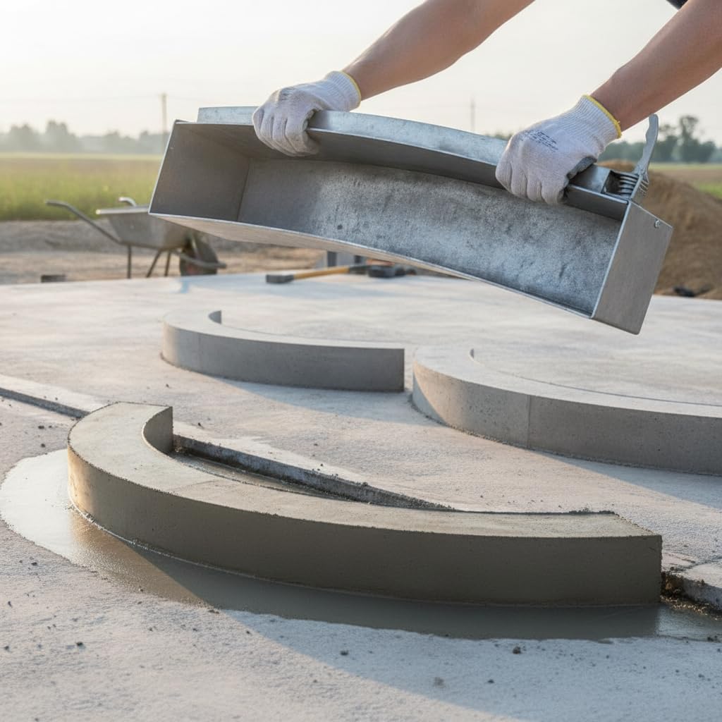 Gebogene Bordsteinform Metall | Robuste Metallkonstruktion, für Betonvorfertigung, zur Gestaltung von Gartenwegen, Einfahrten, für Kurven