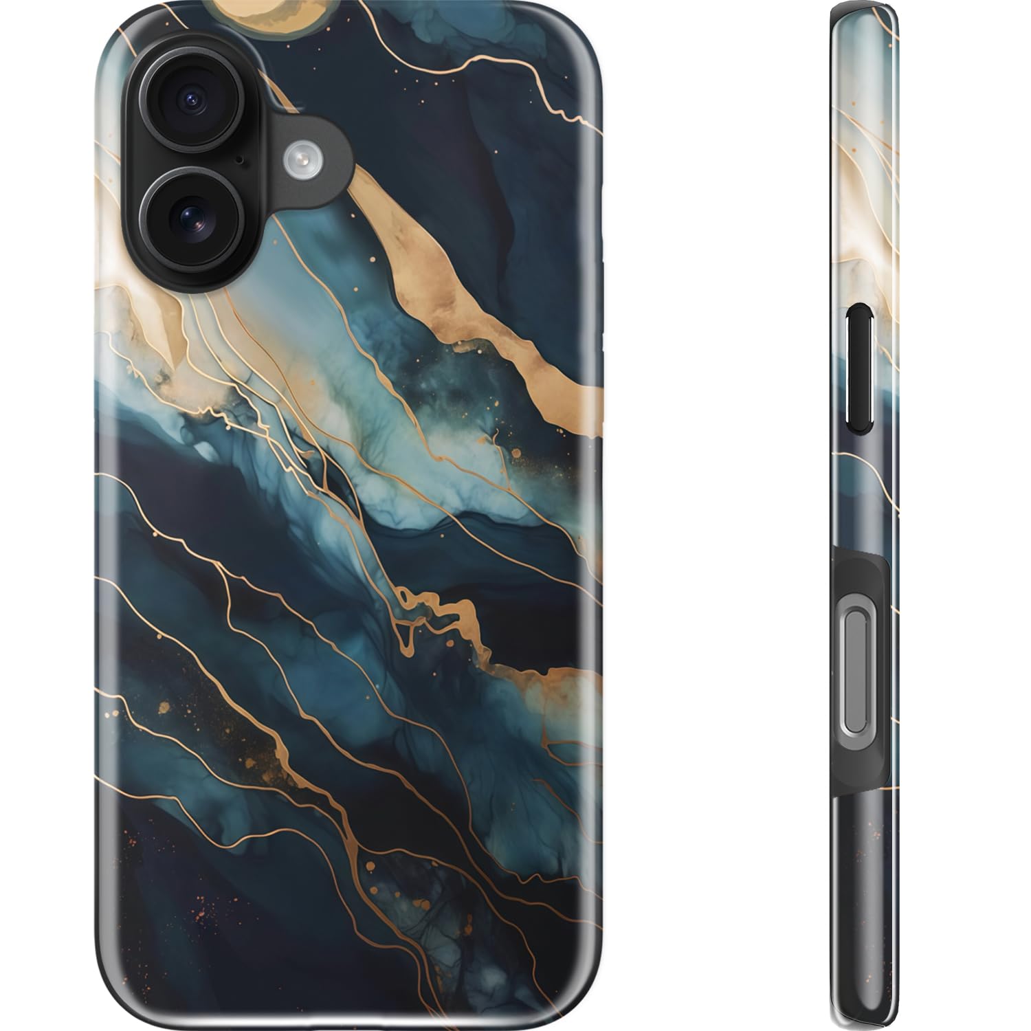 DEENAKIN for iPhone 16 Case - Wireless Charging Compatible - Dual-Layer Hard Shell & Silicone Cover - Shockproof Protective Phone Case with Trendy