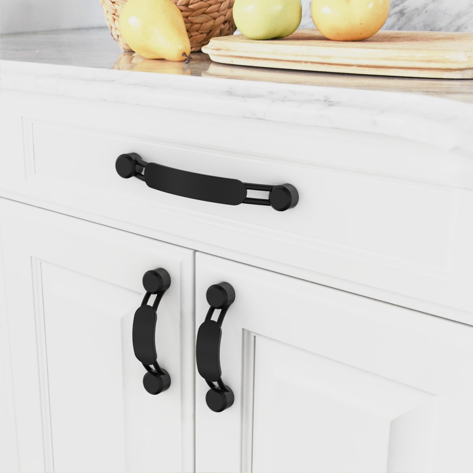 Asidrama Paquete de 10 manijas de gabinete de cocina color negro mate de 5 pulgadas (128 mm), tiradores de gabinete, accesorios para gabinetes de cocina para tiradores de cajones de armario