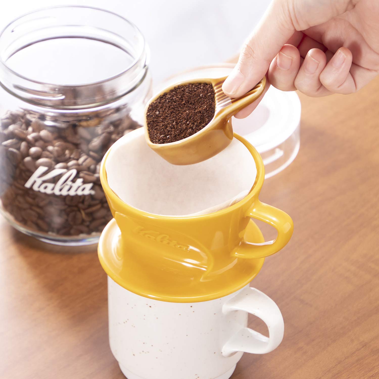 Amazon｜カリタ Kalita コーヒーメジャー 陶器製 パステルブラウン