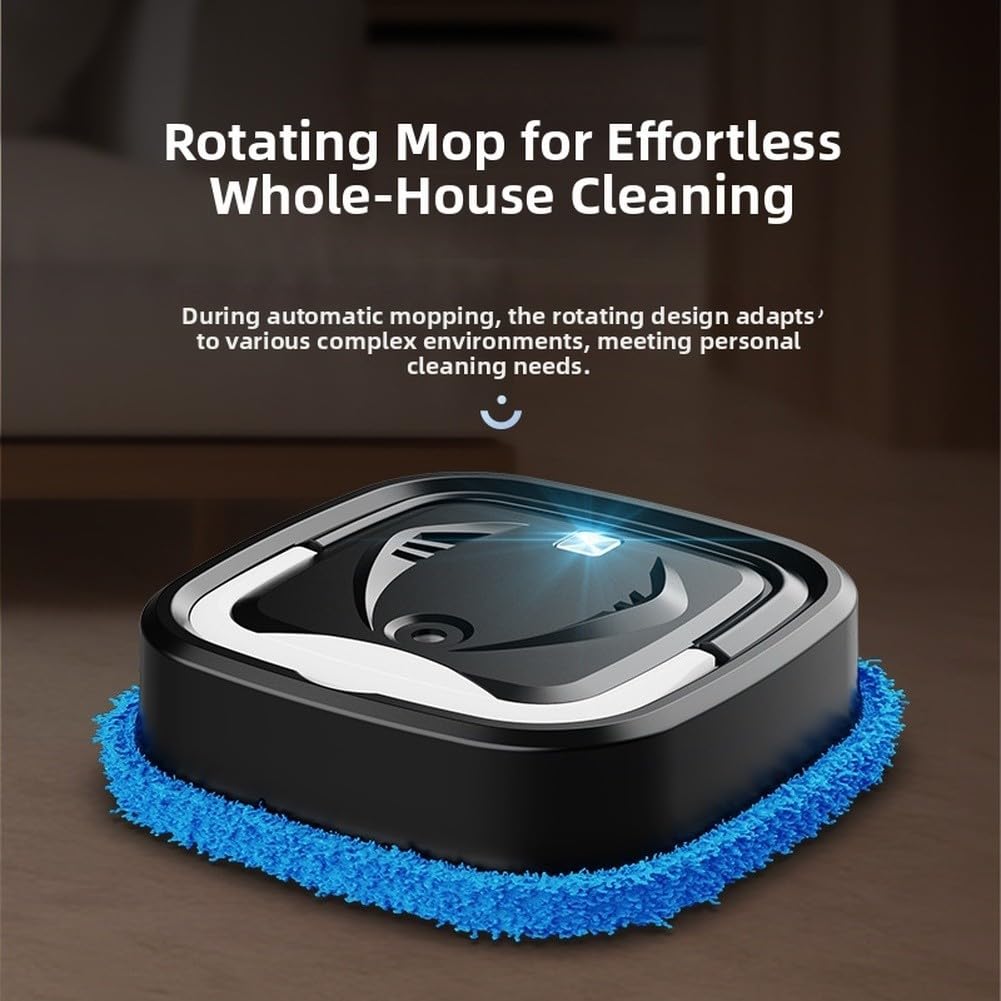 Robot para aspirador y Fregasuelos con Mopa Húmeda y para seca, Aleatoria, Función de Pulverización, para compacto 7cm, para batería Larga Duración para Hogar(White)