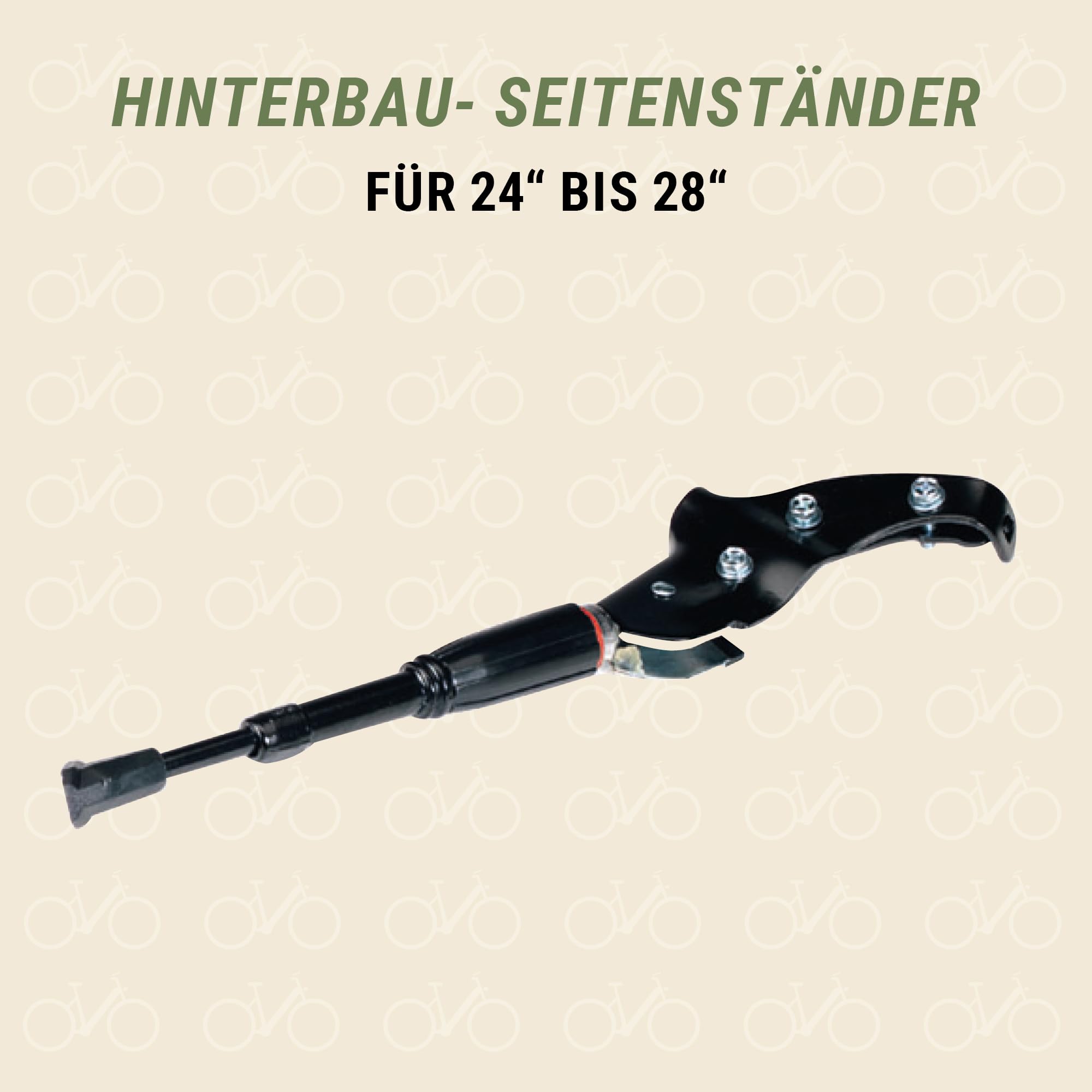 Prophete Hinterbau-Seitenständer für Fahrrad, höhenverstellbar 24–28 Zoll, Aluminium, schwarz, Stabiler Verstellbarer Fahrradständer für MTB, Trekkingrad inkl. Befestigungsschraube Sport & Freizeit