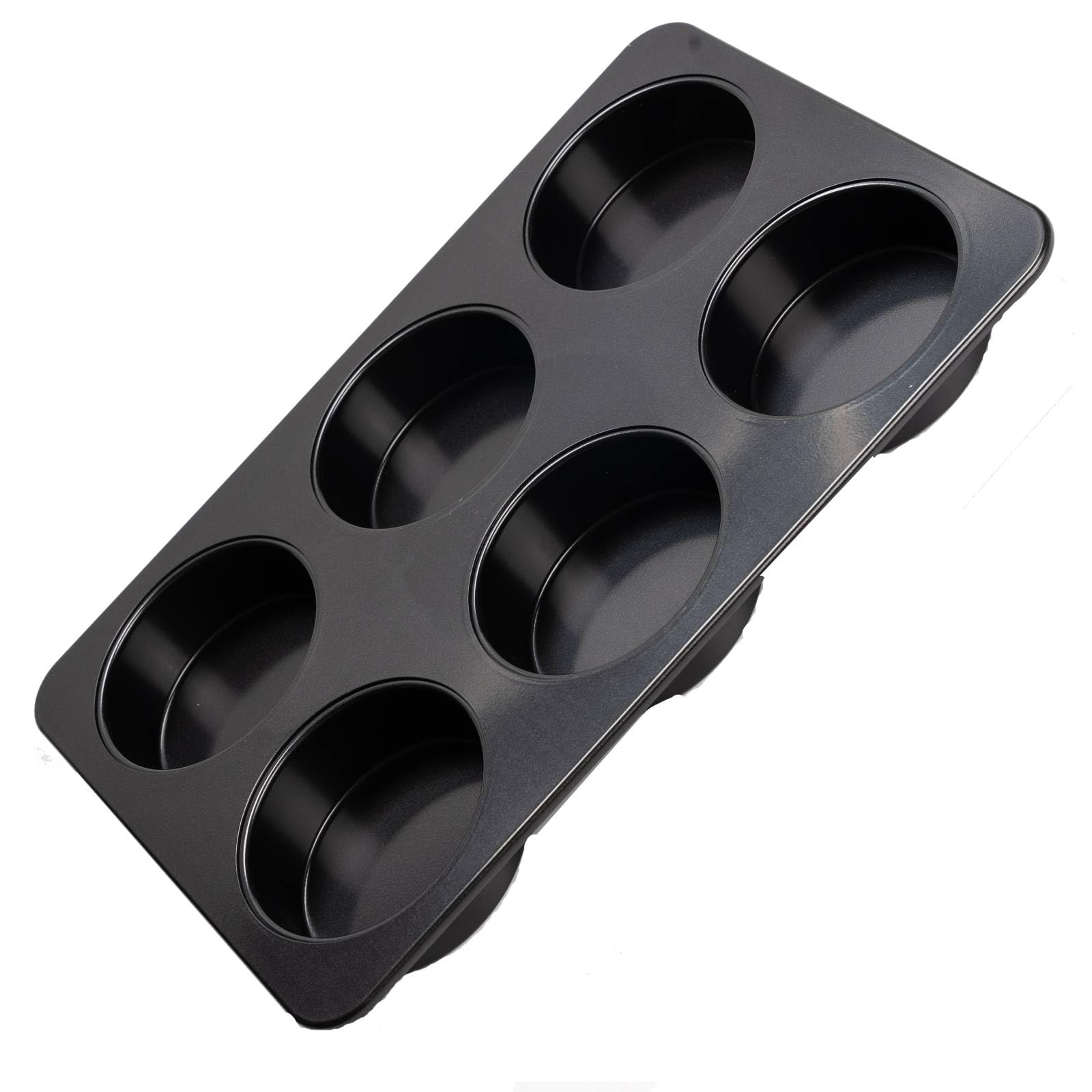 YomvzakeHamburger Bun Pan, Nonstick Hamburger Bread Forms 4 Inch Cake Pan Mini Round Disc Pan for Baking Burger Buns English Muffin Whoopie Pies Muffin Top - Black Carboon Steel, CU003-B01