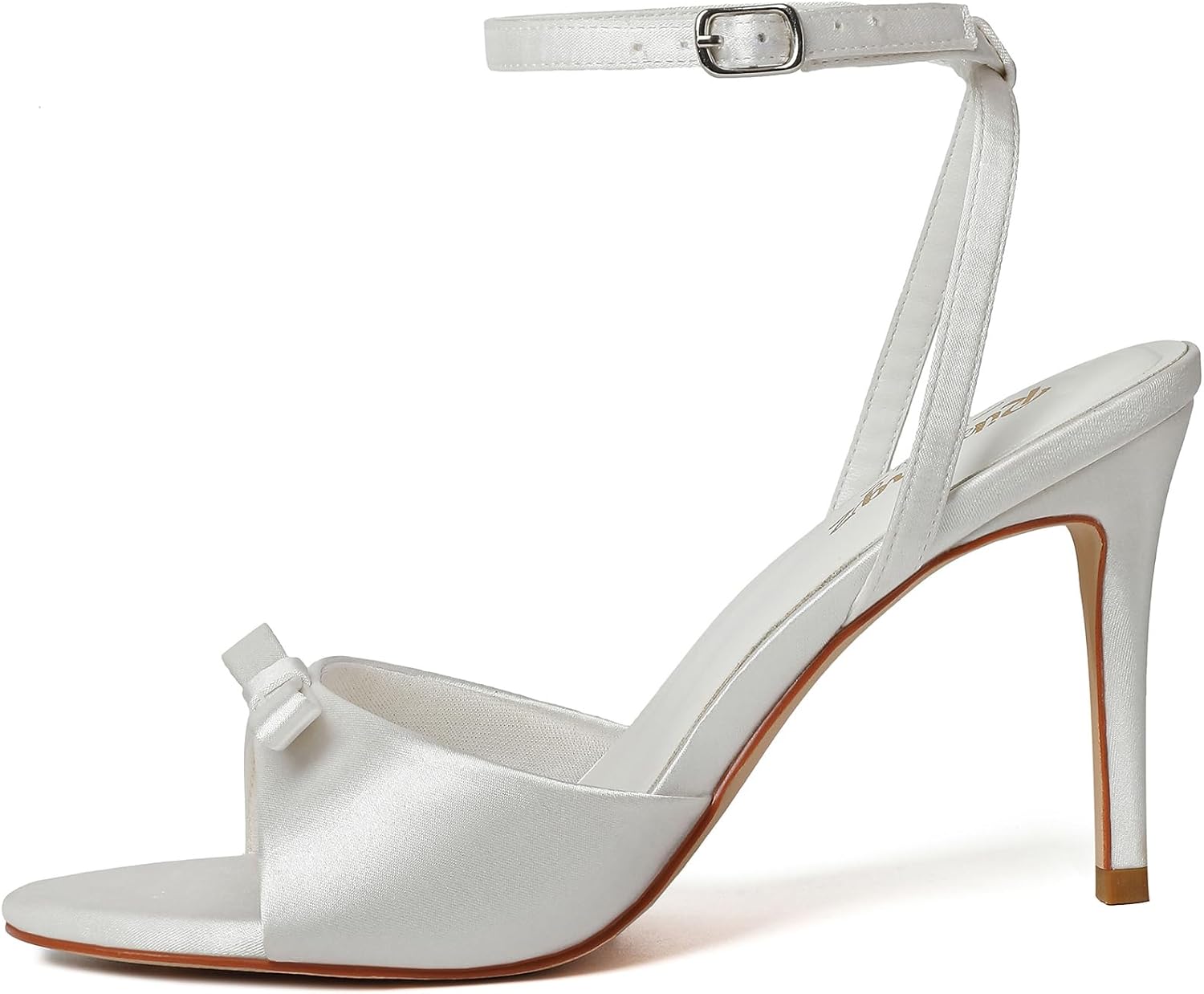 RIBONGZ Women's High Heels Round Open Toe Sexy Kitten Sandals Stiletto Heeled Pumps Ankle Strap Bridal Shoes with Bow Summer Wedding Party Casual Office Work - Image 4